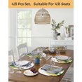thumbnail image 5 of 15 Inch Round Placemats Set of 6, Christmas Tree Non Slip Heat Insulation PP Table Mats, Xmas Snowflake Winter Green Pine Tree Vintage Washable Place Mats for Kitchen Dining Party Table Decor, 5 of 7