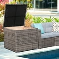 thumbnail image 5 of JOIVI Outdoor Storage Box, 88-Gallon Patio Rattan Storage Deck Box with Hinged Lid, Weather-resistant PE Wicker Container for Patio Cushions, Gardening Tools and Pool Toys, Gray, 5 of 8