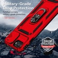 thumbnail image 6 of JTCASES for iPhone 8 Plus/7 Plus Case, Heavy Duty Protection Magnetic Car Mount Rotating Stand [Slide Camera Window] Rugged Shockproof Anti-fall Shell for iPhone 8 Plus/7 Plus, Red, 6 of 8