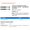 thumbnail image 2 of Trunk Lid Lift Support Kit 2 Piece - Compatible with 2001 - 2006 BMW M3 Convertible 2002 2003 2004 2005, 2 of 2