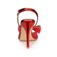 thumbnail image 2 of BLISSFUL STEP Women's Slingback Rhines Open Toe Stiletto Heels Sandals Clear Red 6.5, 2 of 7