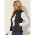 thumbnail image 2 of DARING DIVA Women's Zip Stand Collar Quilted Padded Vest XL Black, 2 of 7
