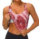 thumbnail image 3 of Balery Striped Meat Sujetadores deportivos con espalda cruzada para mujer, acolchados, sin costuras, de alto impacto, ideales para yoga, gimnasio, entrenamiento y fitness.-Medium, 3 of 8