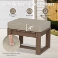 thumbnail image 6 of EAGLE PEAK Natural Real Wood Cedar Ottomans with Beige Cushions, Slat Top for Garden Lawn Porch Balcony, Square, 6 of 9