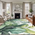 thumbnail image 3 of Tropical Plant Area&nbsp;Rug 8x10ft Vintage Watercolor Green Palm Leaves Non-Slip&nbsp;Washable Square&nbsp;Rugs Soft Felt Indoor Floor Mat for Bedroom Kitchen Living Room Bathroom, 3 of 9