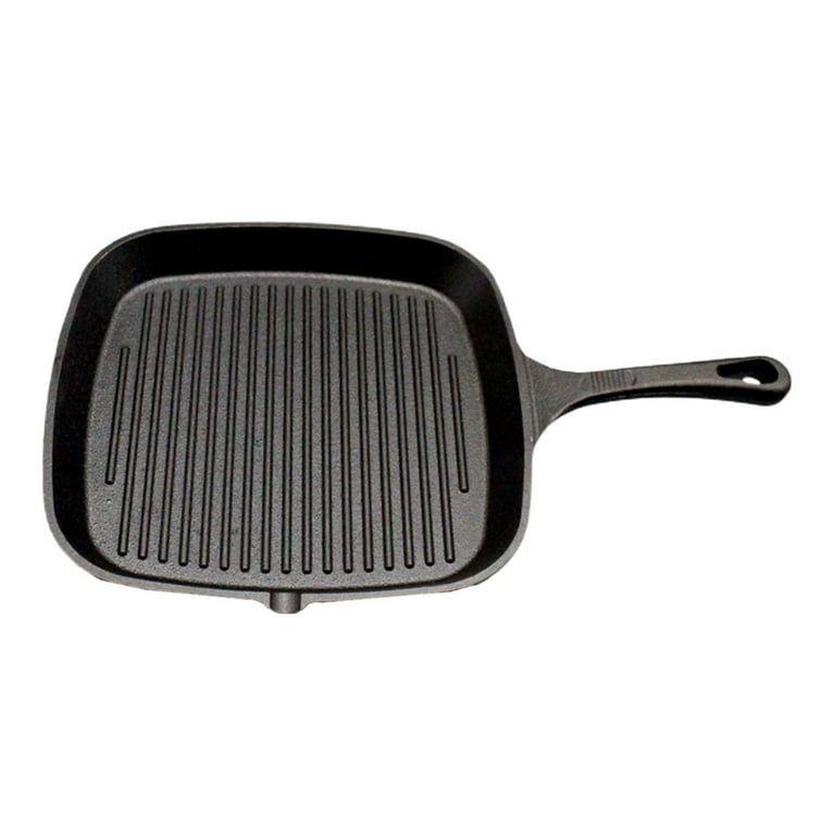 Square Nonstick Grill Pan Supplies Skillet Tool Large Cast Iron Nonstick Frying Pan Steak Pan Griddle Pan with Handle for Kitchen, Outdoor with