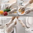 thumbnail image 2 of comerut Waterproof Reusable Rubber Protective Household Kitchen Washing Cleaning Gloves, 2 of 4