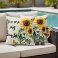 thumbnail image 5 of Sunflower Butterfly Pillow Covers 2 Pack You Are My Sun Shine Pillowcase Waterproof Outdoor Throw Pillow Cover for Patio Garden Square Cushion 18”x18”, 5 of 9