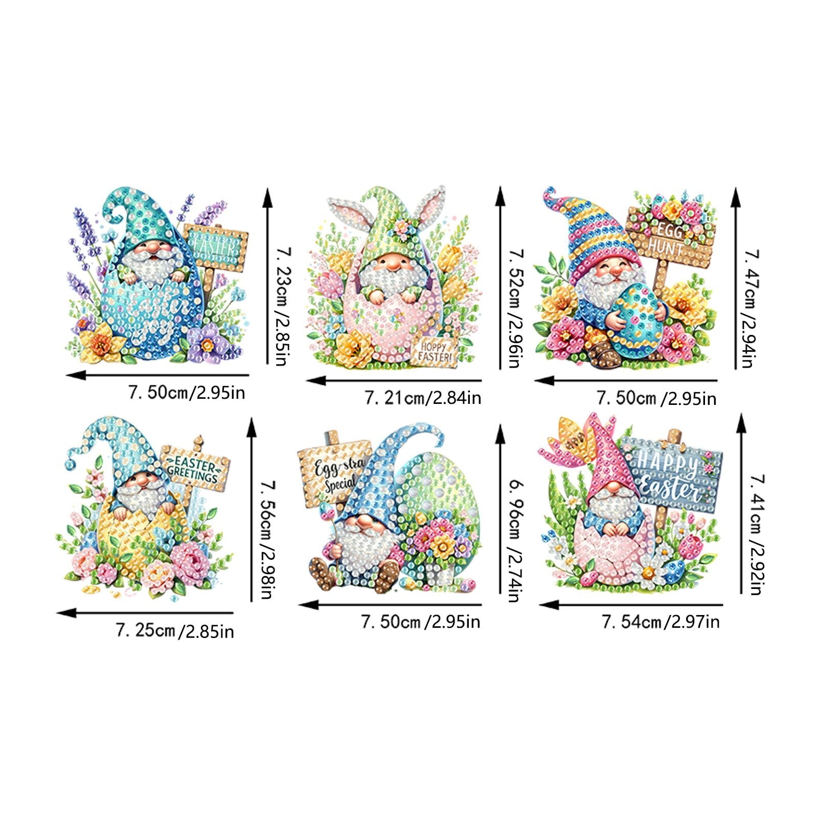 FLOPESN 24Pcs Holiday DIY Diamond Art Painting Refrigerator Magnet,Creative Design Easter St. Patrick's Day Acrylic Home Decors