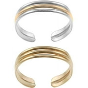 Sterling Silver Handcrafted Basic Toe Ring Set