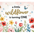 thumbnail image 4 of Watercolor Floral Butterflies Backdrop Banner for Little Wildflower First Birthday Party Photography Props Decorations Party Supplies Background, 4 of 6