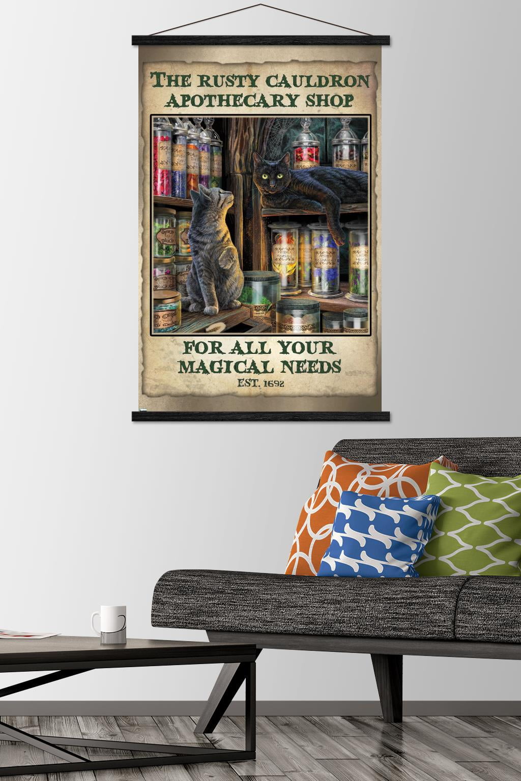 Lisa Parker - Apothecary Shop Wall Poster with Wooden Magnetic Frame, 22.375" x 34"