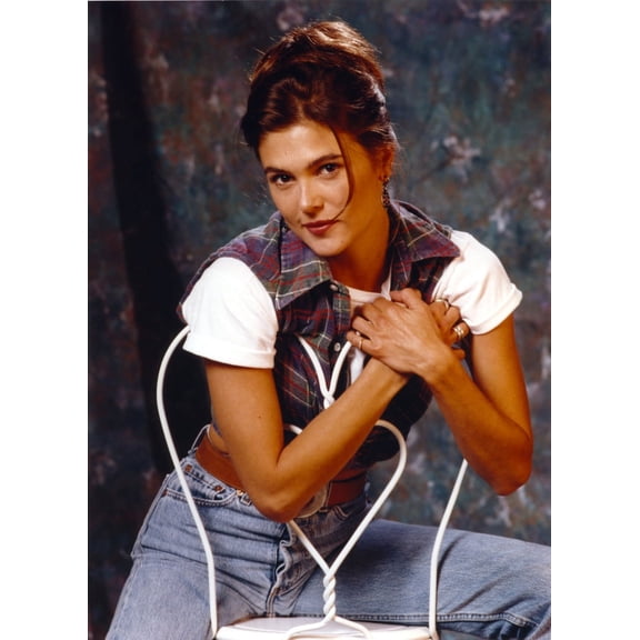 Paige Turco Posed in Denim Pants Photo Print (24 x 30)