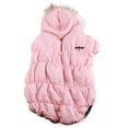 thumbnail image 4 of Chaqueta con capucha para perro, abrigo de doble capa para clima frío para perros grandes, color rosa, 5XL, 4 of 13