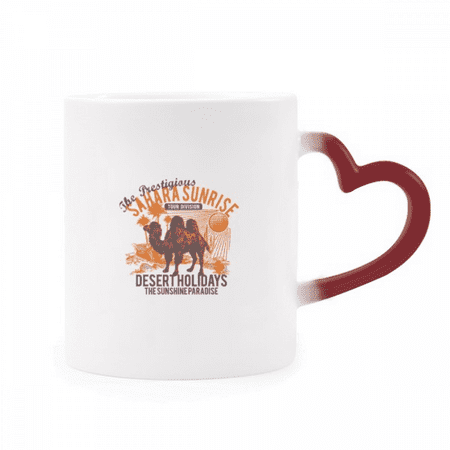 

Sunshine Paradise Desert Holiday Camel Animal Heat Sensitive Mug Red Color Changing Stoneware Cup