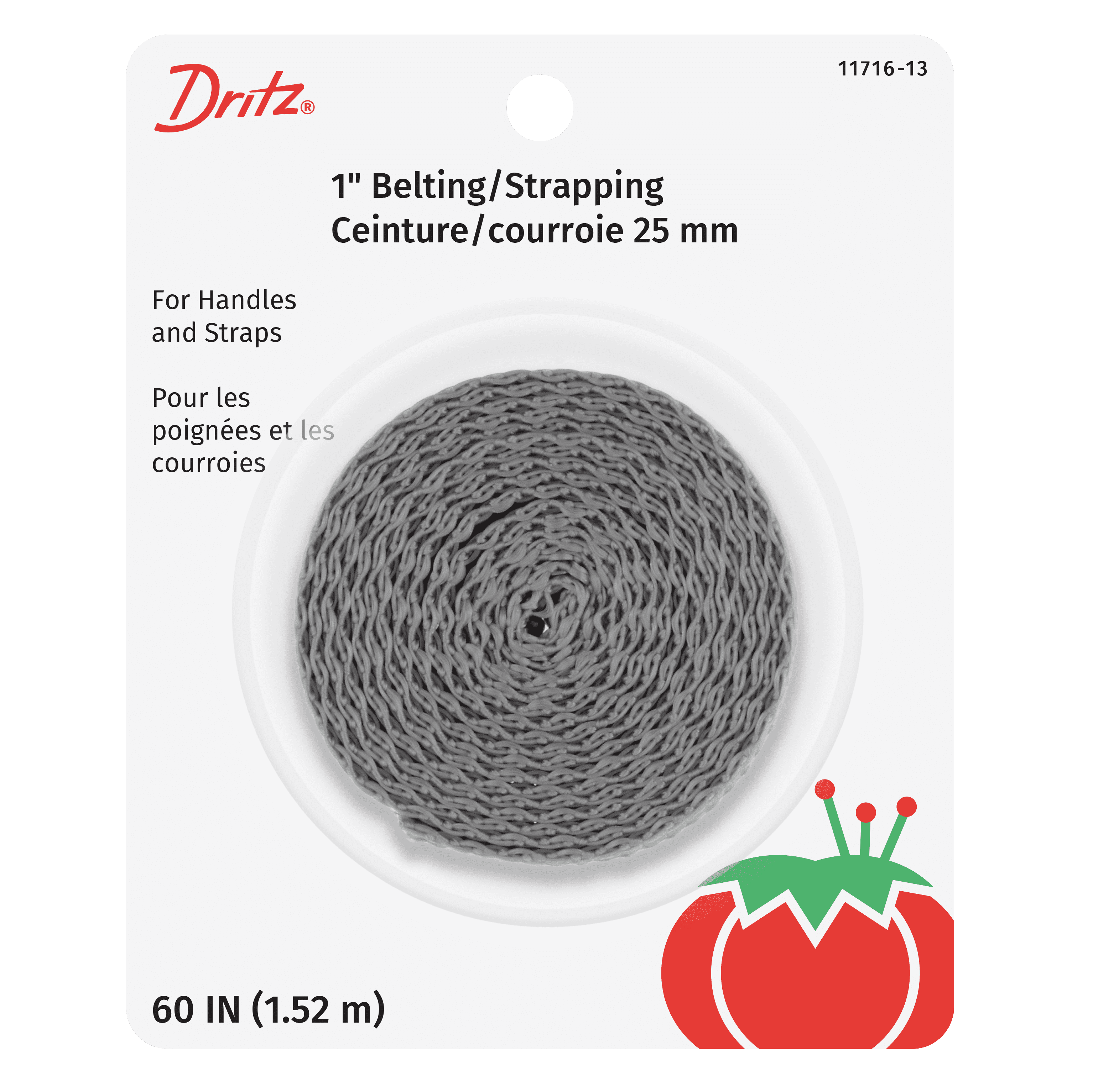 (3 pack) Dritz® Gray Polypro Belting or Strapping Material, 1 inch Wide, 60 inches Long