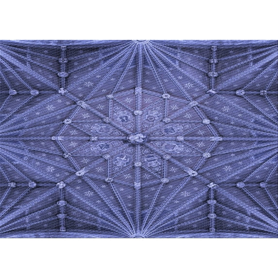 Ahgly Company Machine Washable Indoor Rectangle Transitional Light Slate Blue Area Rugs, 7' x 10'