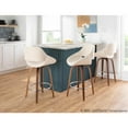 thumbnail image 4 of LumiSource Walnut Wood, Cream Fabric, Chrome Fabrico Counter Stool - Set of 2, 4 of 11