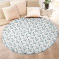 thumbnail image 4 of Light Blue Christmas Snowman Pattern Round Blanket,Comfortable Soft Flannel Throw Blanket,All Season,Warm Lightweight Blankets for Sofa Bed Couch Living Room Chair 47"x47", 4 of 5