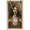 Pewter Sacred Heart of Jesus Scapular Medal with Laminated Holy Card, 1 1/16 Inch