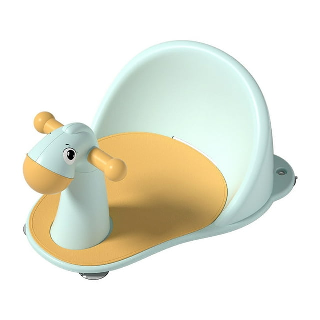 Asiento de baño de dibujos animados Silla portátil multifuncional Niño Lindo asiento de baño infantil con ventosas fuertes Azul