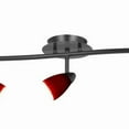 thumbnail image 2 of 5 Light 120V Metal Track Light Fixture with Glass Shade, Black and Red- Saltoro Sherpi, 2 of 5