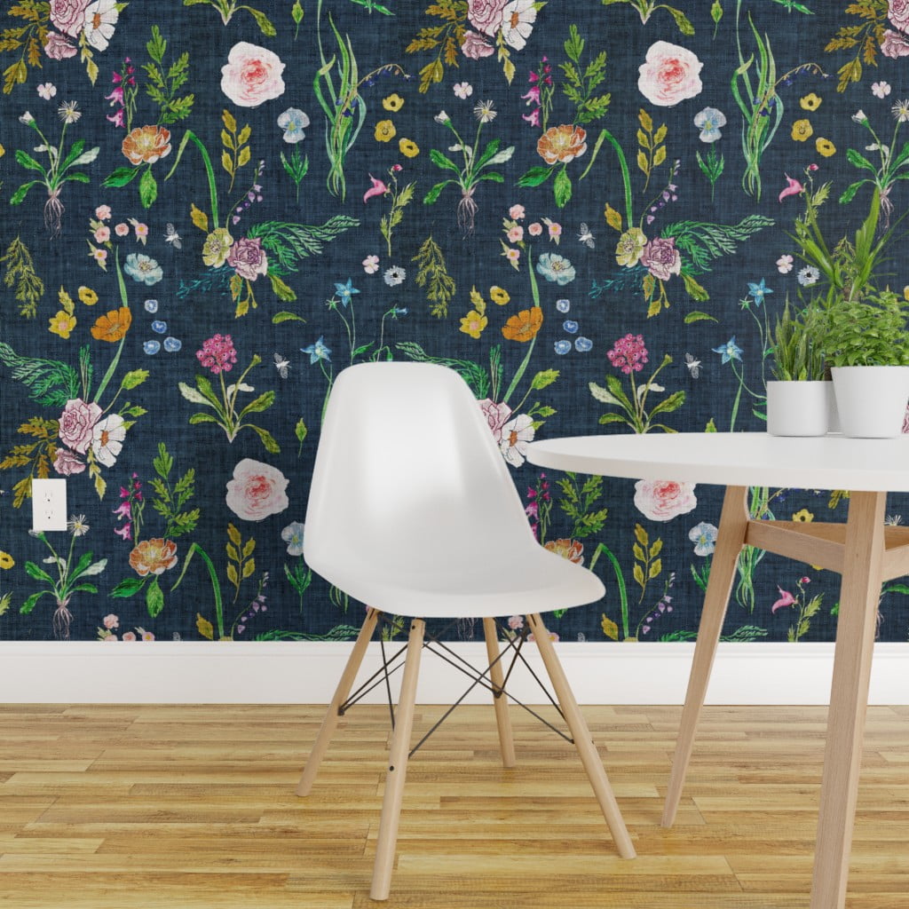 peel stick floral navy removable flowers daisy walmart summer rose