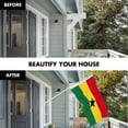 thumbnail image 3 of G128 Combo Pack: 6 Ft Tangle Free Spinning Flagpole (White) & Ghana Flag 3x5 Ft Printed 150D Polyester, Brass Grommets (Flag Included) Aluminum Flag Pole, 3 of 9