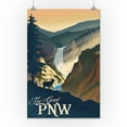 thumbnail image 3 of Oregon, The Great PNW, Lithograph (16x24 Giclee Gallery Art Print, Vivid Textured Wall Decor), 3 of 3