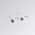 thumbnail image 3 of Sterling Silver Half Huggie Hoop Piercing Earrings for Women, Hypoallergenic Hug Cartilage Earring Studs (Amethyst 3mm/ 18 gauge), 3 of 9