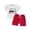 O2121-Red, variant on OYXSER Toddler Baby Boy Outfit Funny T Shirt Short Sleeve T-Shirt Tops Shorts Set Summer Clothes, Red 12-18M