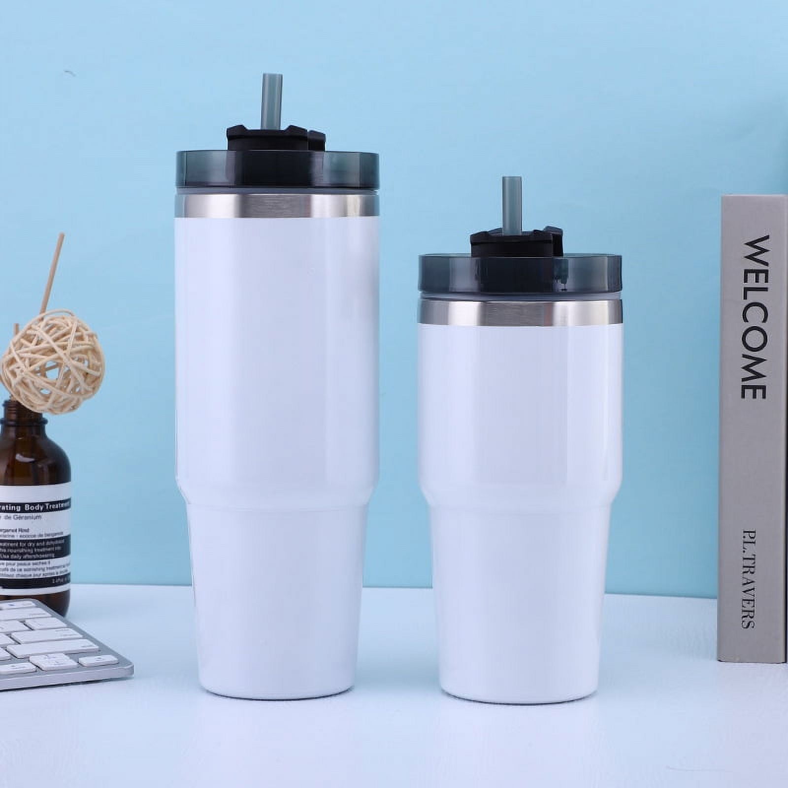  30 oz Tumbler with Handle and Straw Lid for Water, Double Wall  Vacuum Sealed Stainless Steel Insulated Tumblers, Travel Cup for Hot and  Cold Beverages, Travel Coffee Mug；: Home & Kitchen