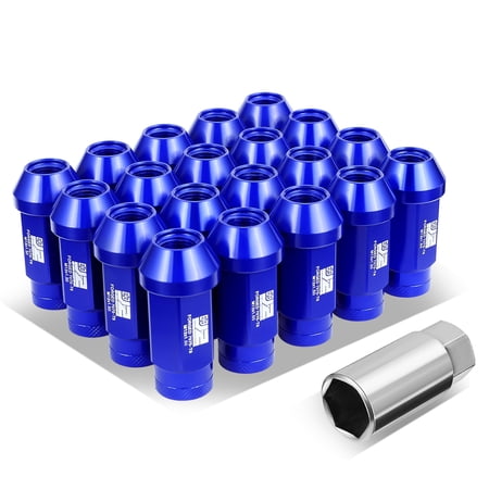 J2 Engineering 20Pcs Blue M12 x 1.5 Lug Nuts Closed End Aluminum Replacement with Drive Extension Adapter J2-LN-T7-037-15-BL