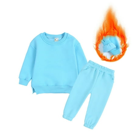 

THE WILD Casual Pretty Children s Hooded Round Neck Hem Slit Sweatershirt Pants Two Piece Set