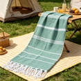 thumbnail image 1 of Beach Towel With Tassels 8 Colors Available Striped Quickly Dry Lightweight Bath Towel For Travel Swimming Pool Camping Picnic, 1 of 7