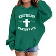 thumbnail image 4 of WRTFVZA Oversized Hoodies for Teen Girls, Christian Hooded Sweatshirts Oversized Pullover Tops with Pockets (Toddler, Dark Green, 1-2 Years), 4 of 4