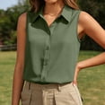thumbnail image 6 of TaTaai Womens Casual Tops Sleeveless Slim Fit Collared Solid Vest for Daily Work Wear Gift, 6 of 7