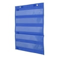 thumbnail image 2 of Classroom Pocket Chart, Polyester PVC Magnetic Combination Use 5 Rows Transparent Pockets Clear Pocket Chart  For Home For Activities For Students Blue, 2 of 8