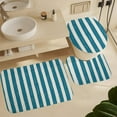 thumbnail image 6 of Bathroom Rugs 4 Piece with Shower Curtain Sets, Sage Green Leaf Stripe Pattern Printed on Cute Shower Curtain Sets with Rugs, Designed for Farmhouse Boho Contemporary Bathrooms, 72 x 72 inches, 6 of 8