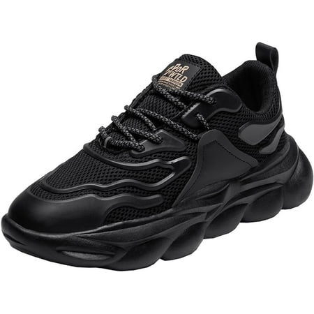 Men s Fashion Thick Sole Mesh Sneakers Road Running Walking Shoes