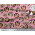 thumbnail image 2 of Soimoi Polyester Crepe Fabric Cat Face Animal Decor Fabric Printed Yard 52 Inch Wide, 2 of 3