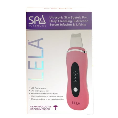 Spa Sciences LELA: Ultrasonic Skin Scrubber 4-Modes Deep Clean, Pore Extraction, Infuse Serum, Anti-Aging Lift