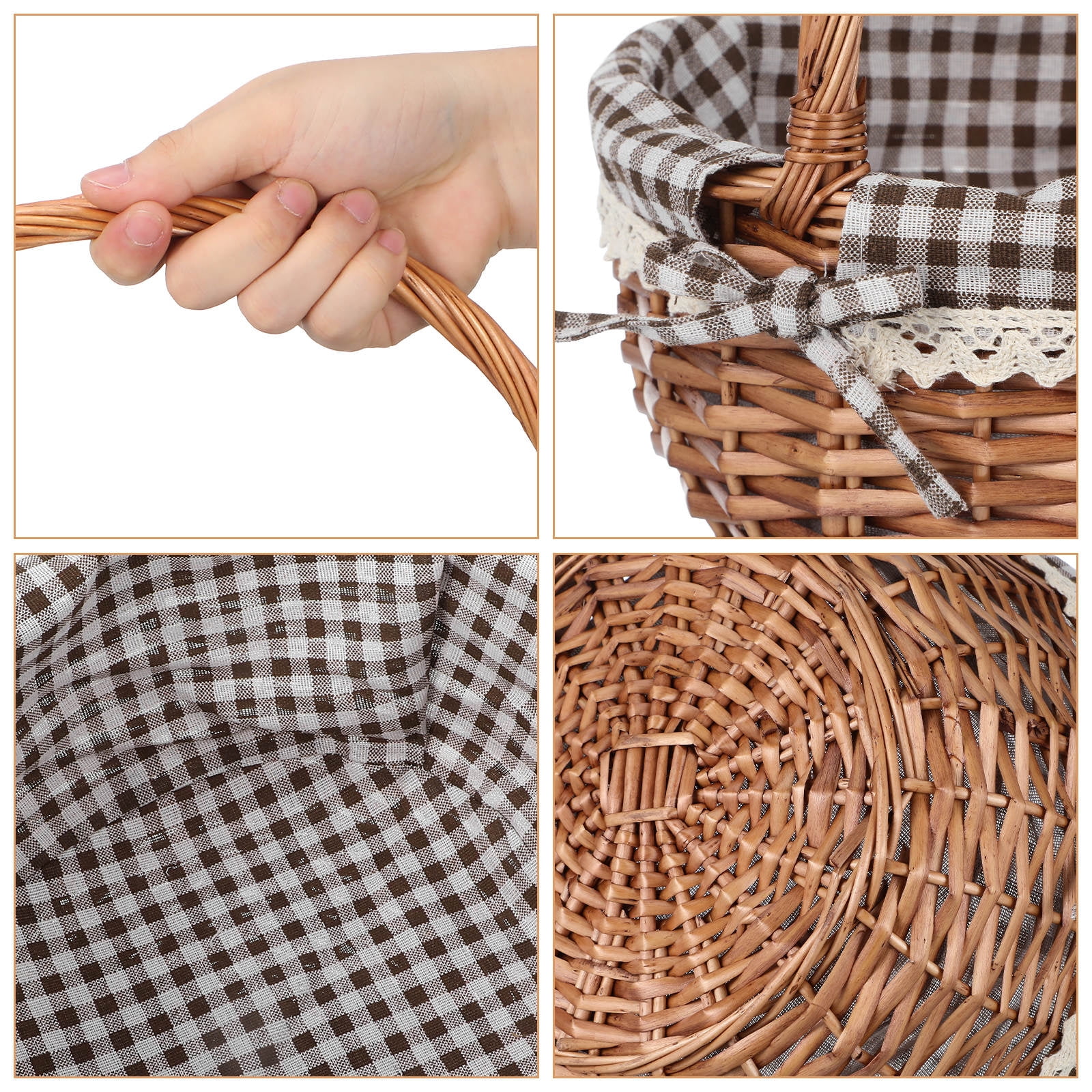 TABLZONE Woven Imitation Rattan Storage Basket Set for Easter Celebration, Decorative and Organizer