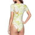 thumbnail image 4 of Naloa Lemon Potatoes Women's Short-Sleeved Onesie, One-Piece Swimsuit for Parties, dates, clubs - Medium, 4 of 9