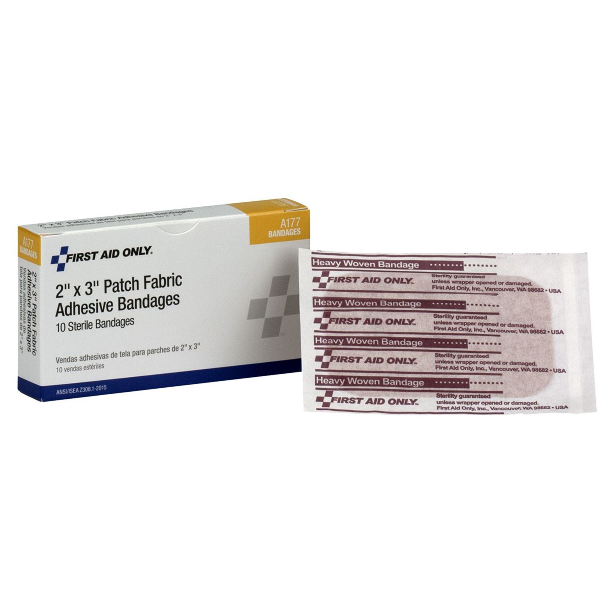 First Aid Only Tan Fabric Adhesive Bandage Sterile 2 x 3" 10 per Box