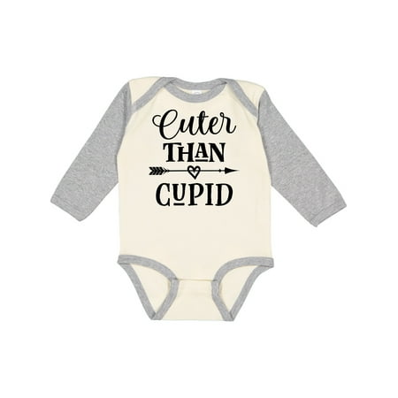 

Inktastic Valentines Day Cuter Than Cupid Gift Baby Boy or Baby Girl Long Sleeve Bodysuit