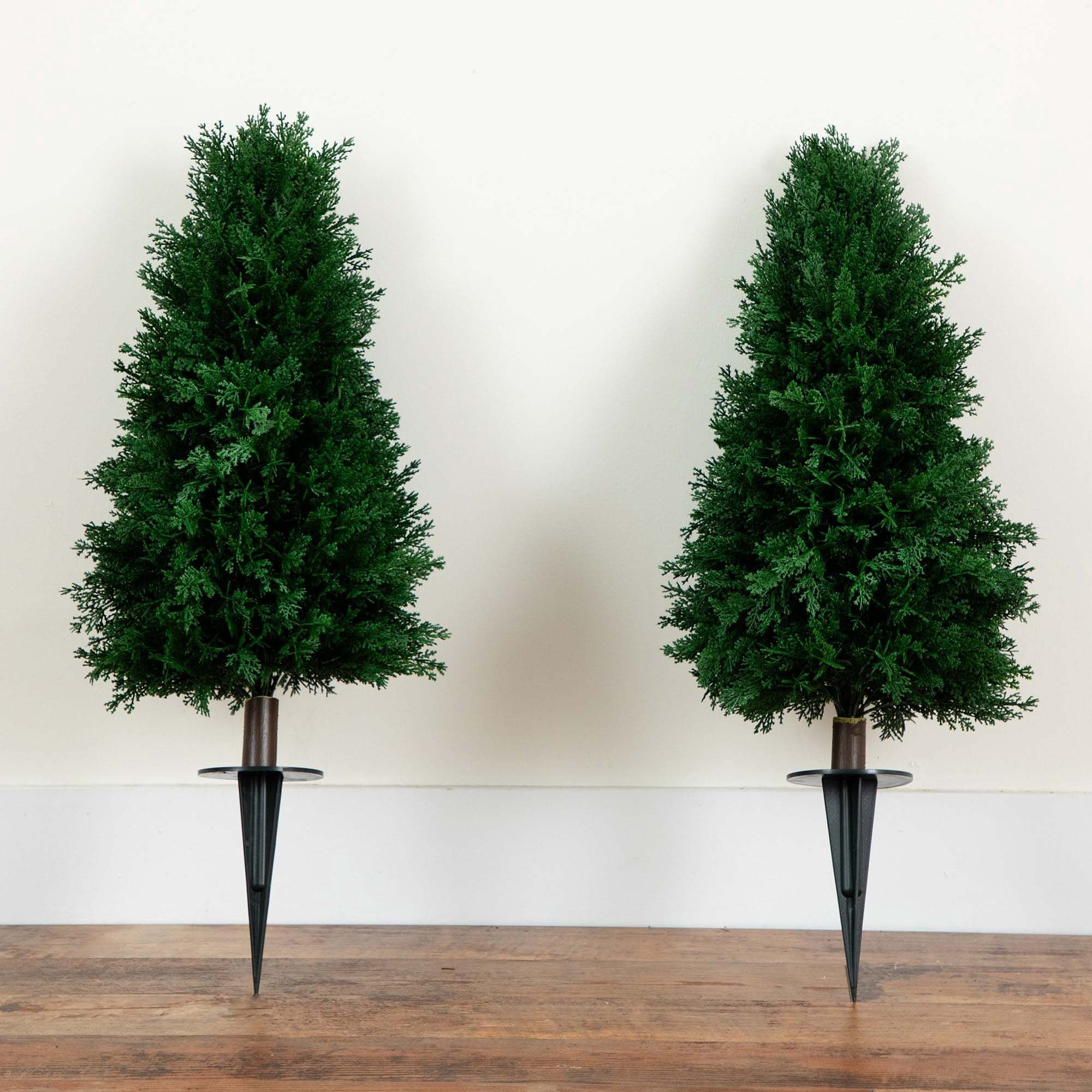 Nearly Natural 2.5ft. UV Resistant Artificial Cedar Plant with Integrated Ground Stake (Indoor/Outdoor) - Set of 2