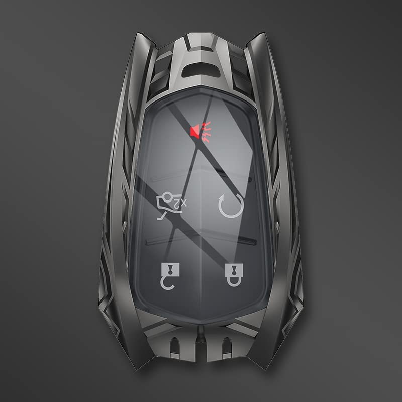 Metal Key Fob Cover for Cadillac, for 2015-2019 Cadillac Escalade CTS SRX XT4 ATS STS CT6 SRX 5-Buttons Full Protection