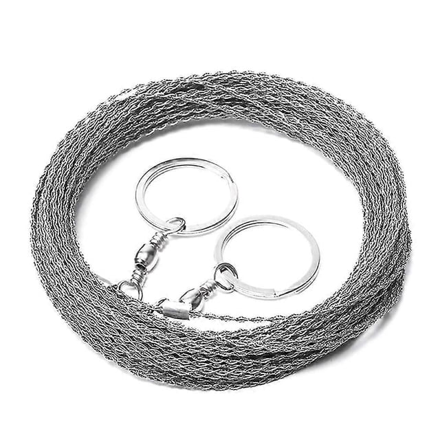Scie à Corde Portable en Acier Inoxydable, Scie à Fil, Chaîne de Coupe Manuelle, Camping, Randonnée, Survie, Outils de Menuiserie (9,8 Pieds)