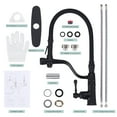 thumbnail image 6 of Wowow Matte Black Kitchen Faucets with Pull Down Sprayer, Solid Brass Kitchen Sink Faucet Gold, 6 of 7